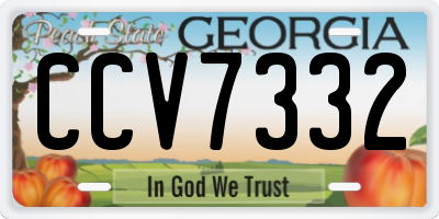GA license plate CCV7332