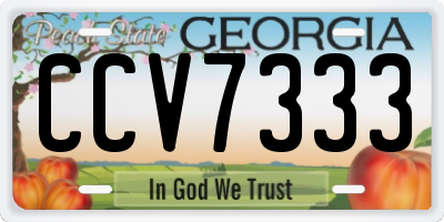 GA license plate CCV7333
