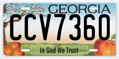 GA license plate CCV7360