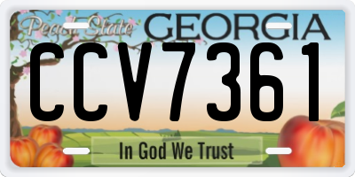 GA license plate CCV7361