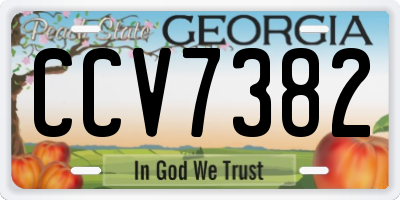 GA license plate CCV7382