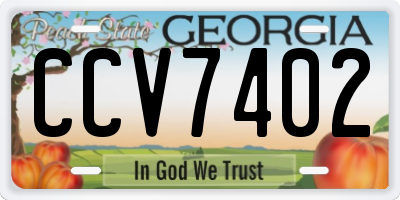 GA license plate CCV7402