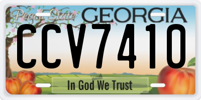 GA license plate CCV7410