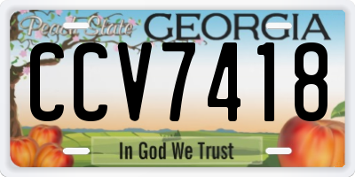 GA license plate CCV7418
