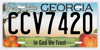 GA license plate CCV7420