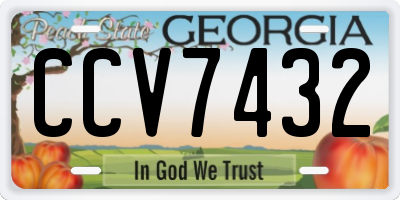 GA license plate CCV7432