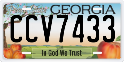 GA license plate CCV7433