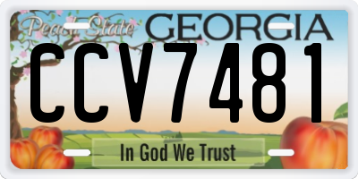 GA license plate CCV7481