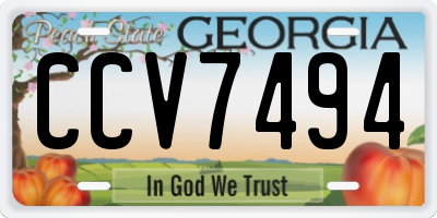 GA license plate CCV7494