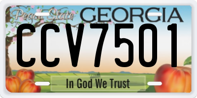 GA license plate CCV7501