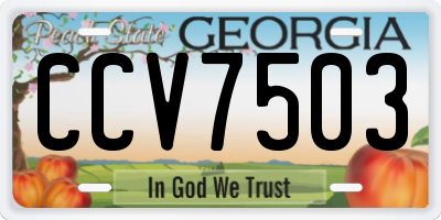 GA license plate CCV7503