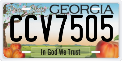 GA license plate CCV7505