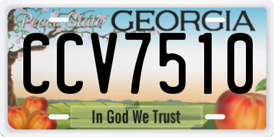 GA license plate CCV7510