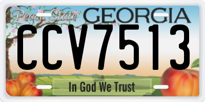 GA license plate CCV7513