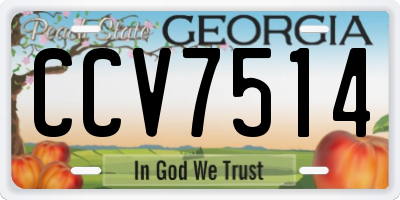 GA license plate CCV7514
