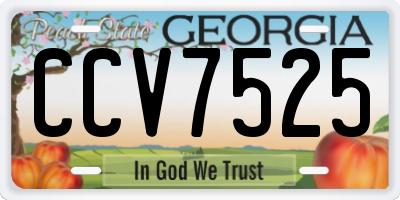 GA license plate CCV7525