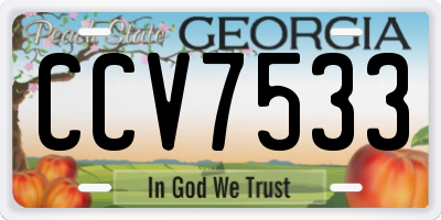 GA license plate CCV7533
