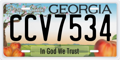 GA license plate CCV7534