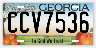 GA license plate CCV7536