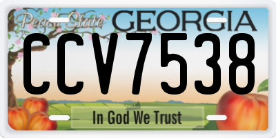 GA license plate CCV7538