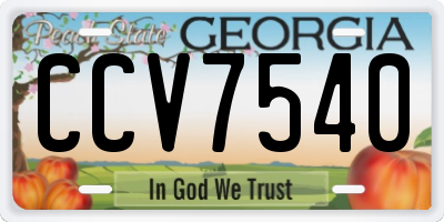 GA license plate CCV7540