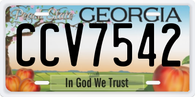 GA license plate CCV7542