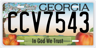GA license plate CCV7543