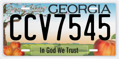 GA license plate CCV7545