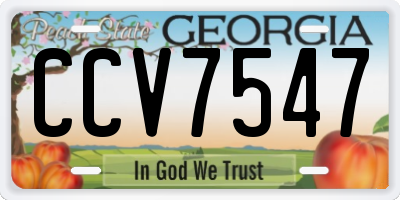 GA license plate CCV7547