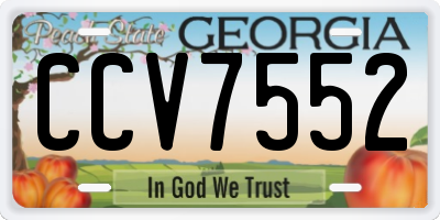 GA license plate CCV7552