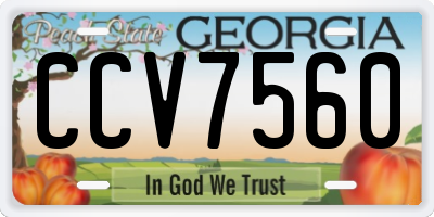 GA license plate CCV7560