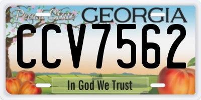 GA license plate CCV7562