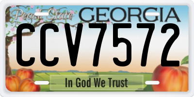 GA license plate CCV7572