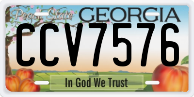 GA license plate CCV7576
