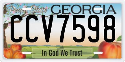 GA license plate CCV7598