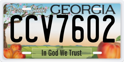GA license plate CCV7602