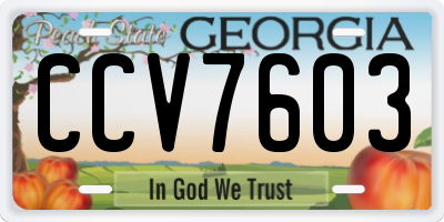 GA license plate CCV7603