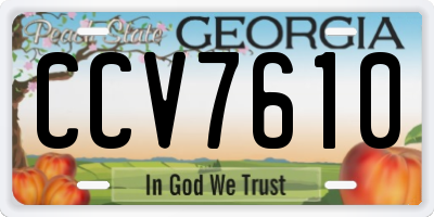 GA license plate CCV7610