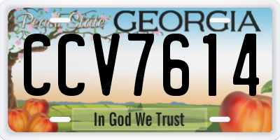 GA license plate CCV7614