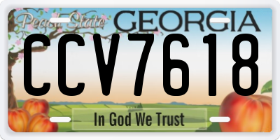 GA license plate CCV7618