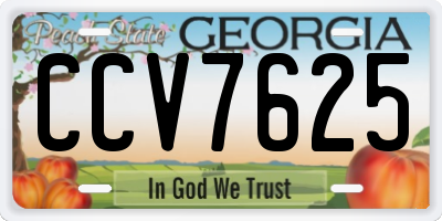 GA license plate CCV7625