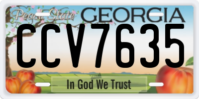 GA license plate CCV7635