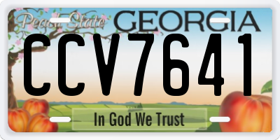 GA license plate CCV7641