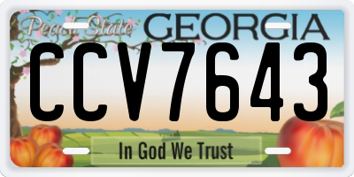 GA license plate CCV7643