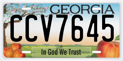 GA license plate CCV7645