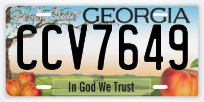 GA license plate CCV7649