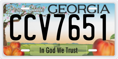 GA license plate CCV7651