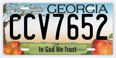 GA license plate CCV7652