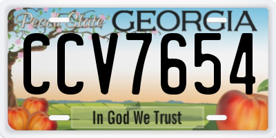 GA license plate CCV7654