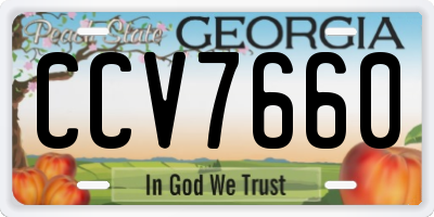 GA license plate CCV7660
